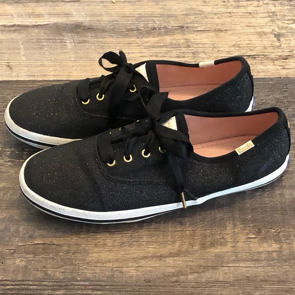 Kate Spade for Keds glitter sneakers in black size 5 EUC - Picture 1 of 9